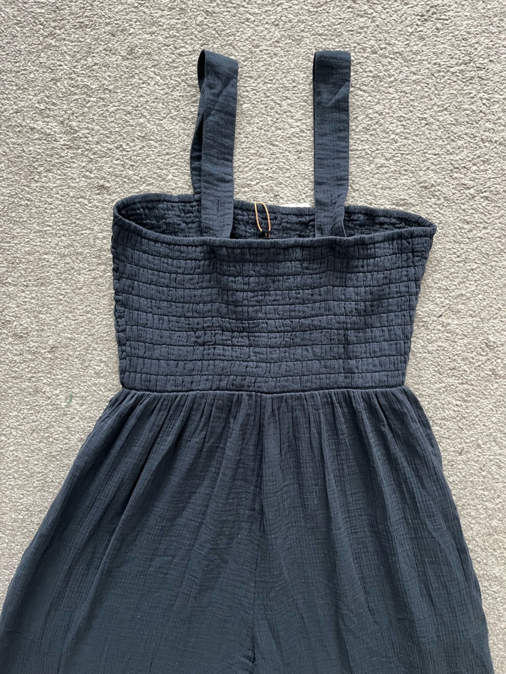 NWT Quince Women’s Organic Cotton Indigo Blue Wide-Leg Jumpsuit Size Large - Picture 6 of 11